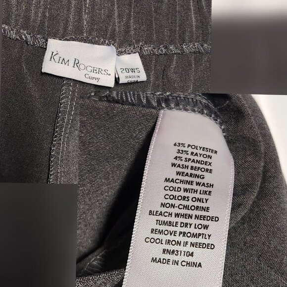 NWT Kim Rogers Curvey Comfort Waist Straight Leg - Size: 20W - Short - Picture 3 of 5